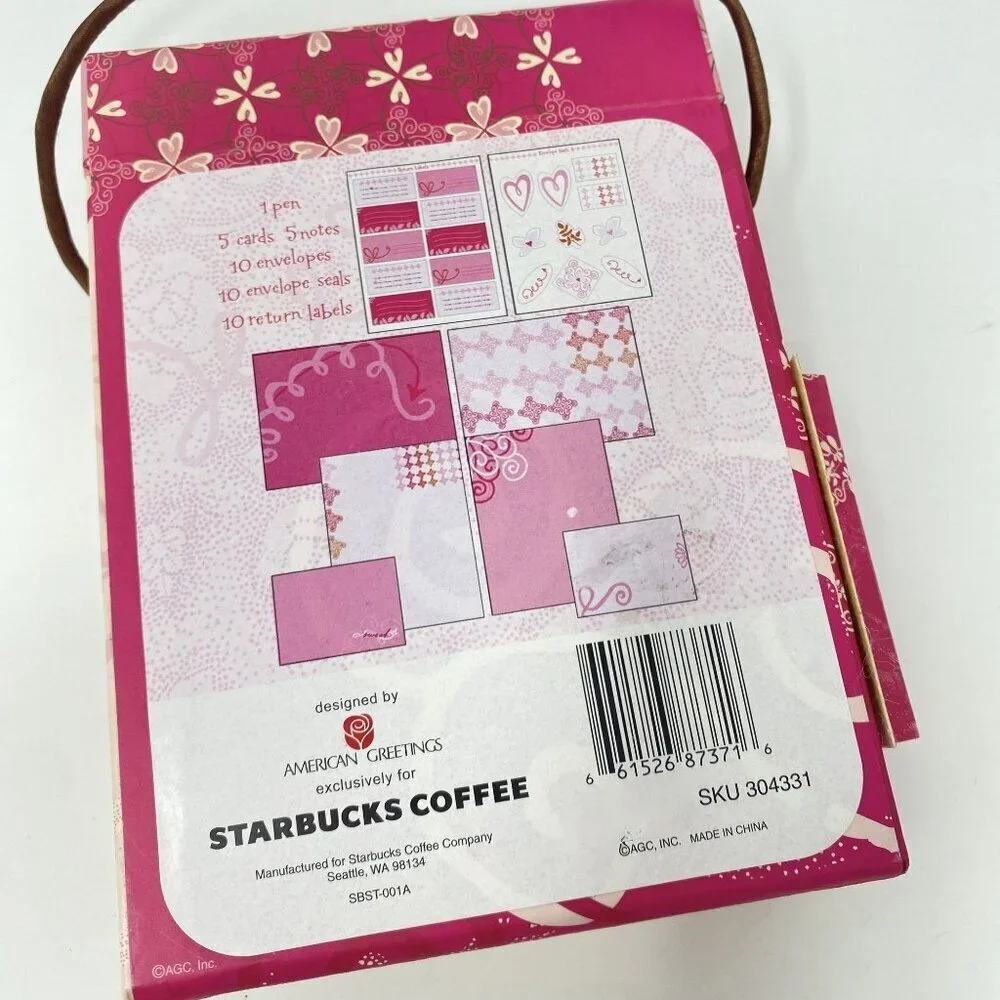 Starbucks x American Greetings Card Set Container Hearts Valentines